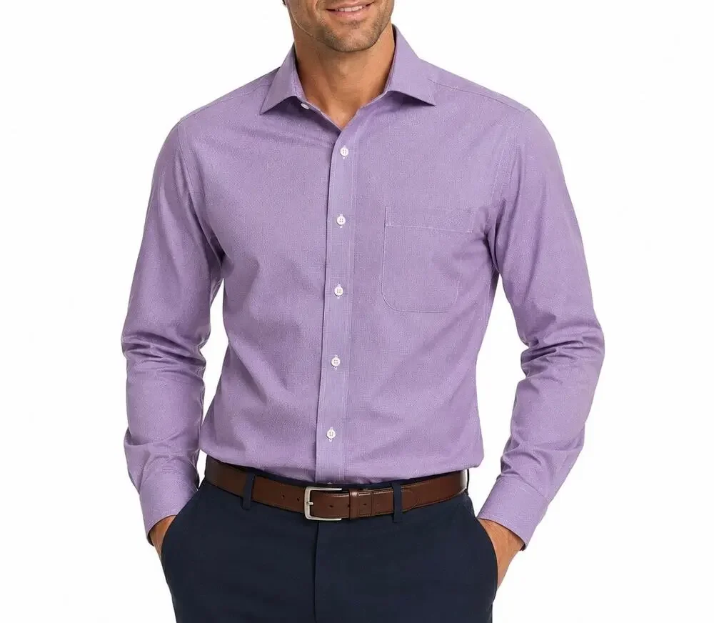 Brooks Brothers Milano Purple Supima Cotton Slim Fit Dress Shirt 16.5 33